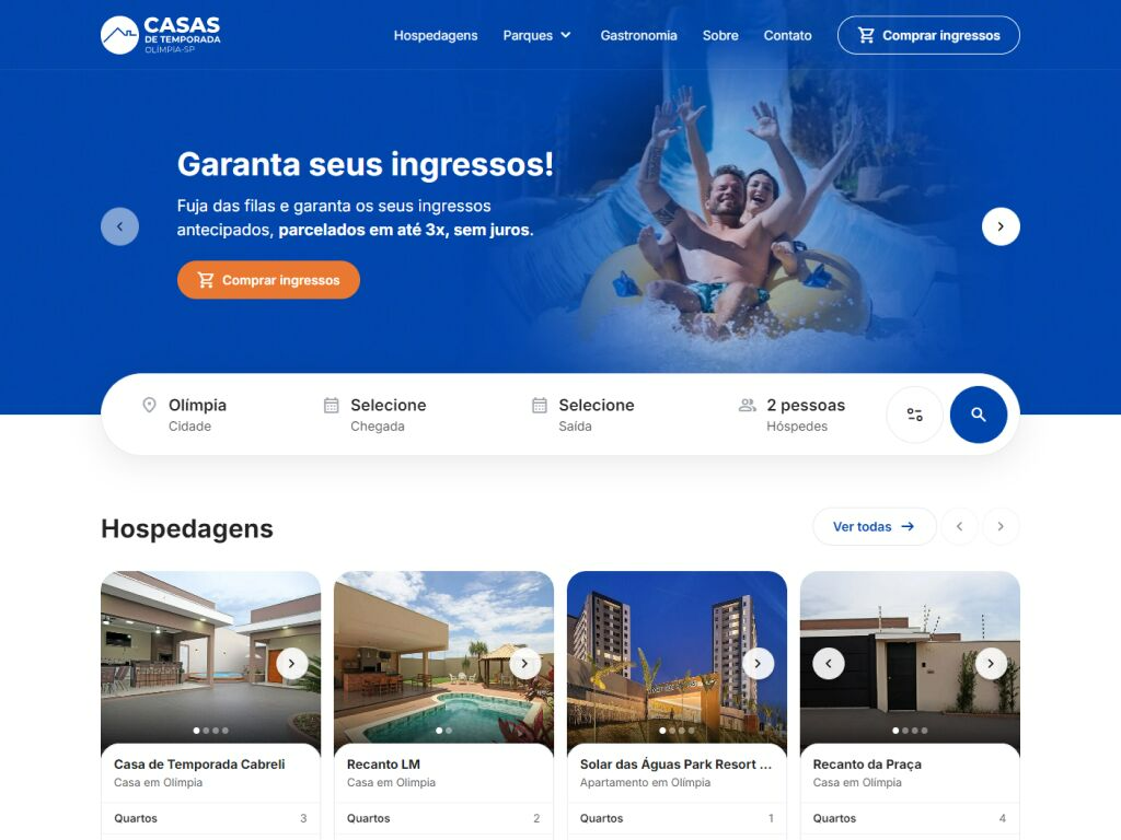 Case do site Casas de Temporada Olímpia - G-Studio Design & Technology