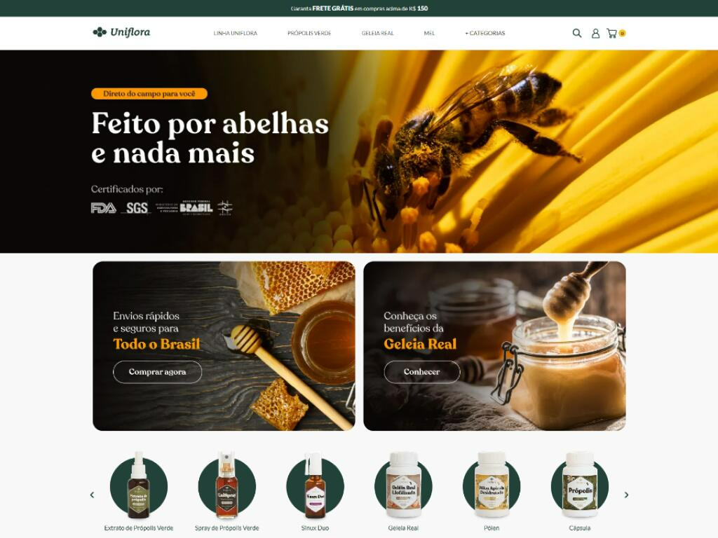 Case do site da Uniflora Nutracêutica - G-Studio Design & Technology