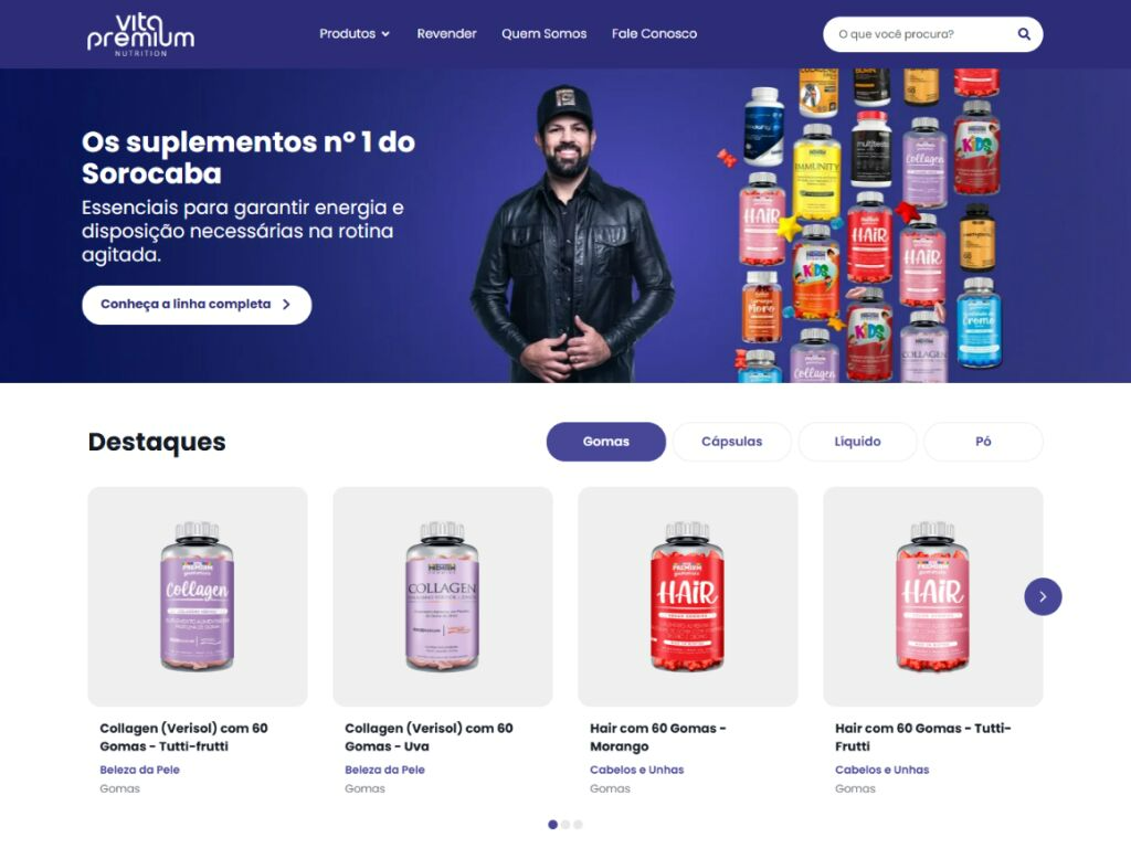 Case do site da Vita Premium - G-Studio Design & Technology