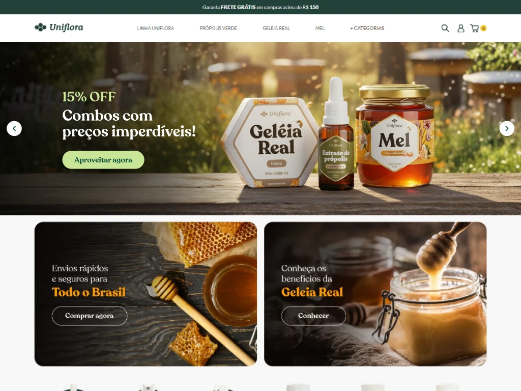 Case do site da Uniflora Nutracêutica - G-Studio Design & Technology